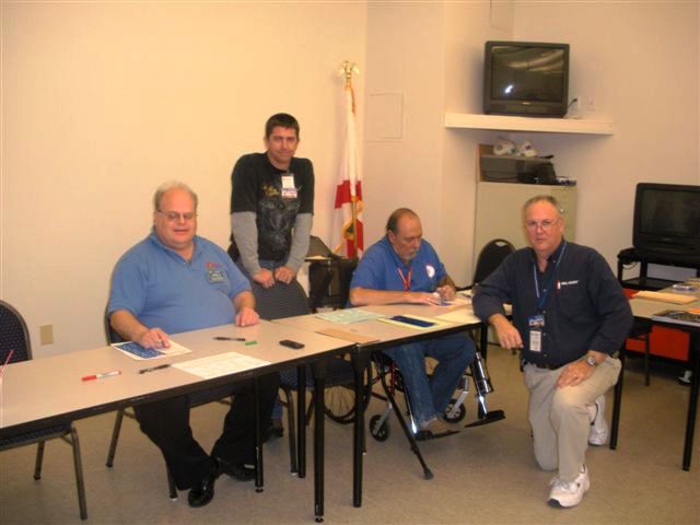 General Class March 2010 011.jpg - JTRG's first and very successful "General Upgrade" class. From left to right: David Fowler-K4DLF, Kevin Jackson-W4JKJ, Warren Rothberg-W4WR, and Mike Stowe-N2ROU.